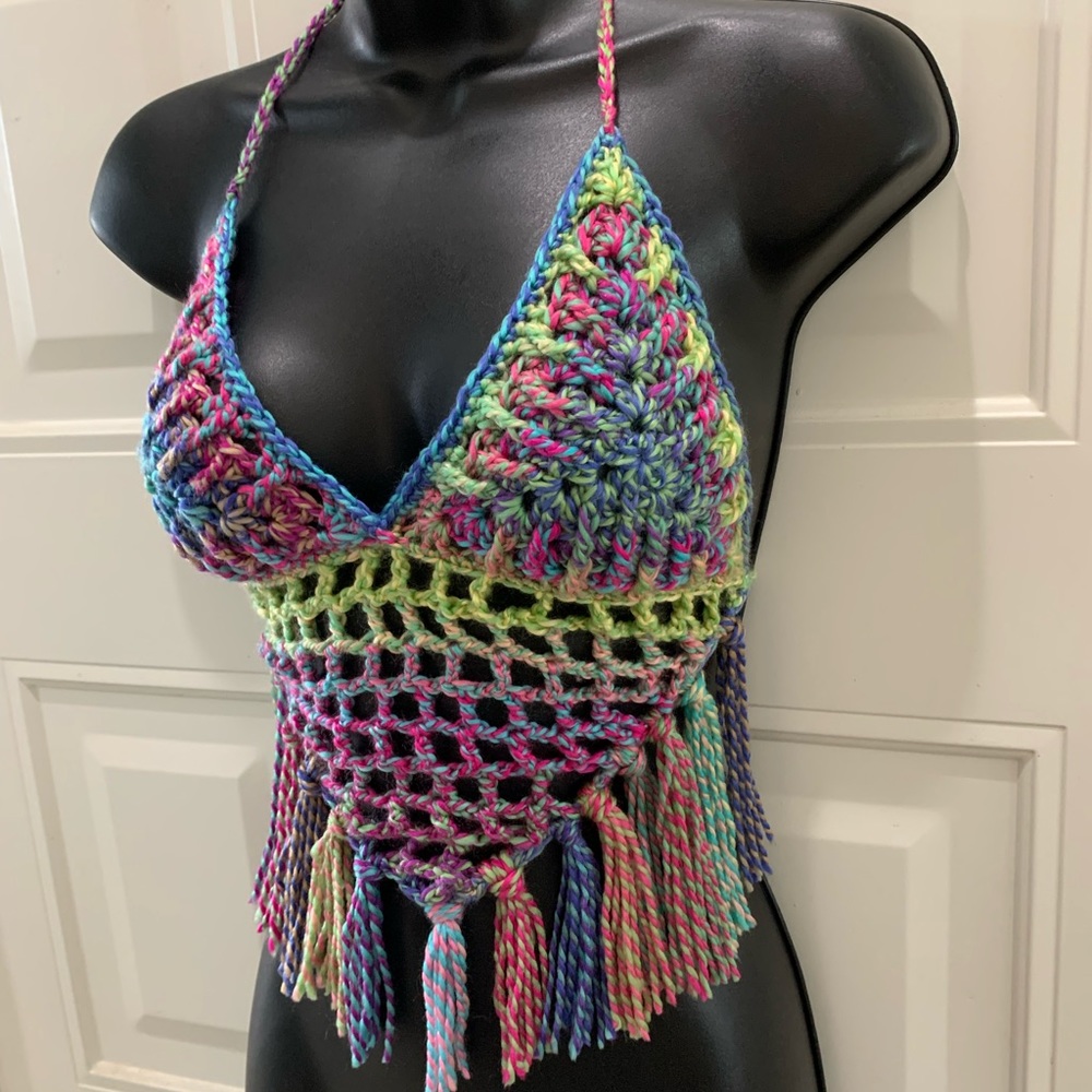 Fringe Crochet Halter Top